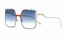 New FENDI CAN EYE FF 0259/S L7Q Sunglasses, Orange Blue Silver / Blue Gradient