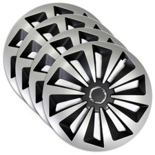 4x Radkappen Radblenden Radzierblenden Fox Silber Schwarz 14 Zoll für Volkswagen