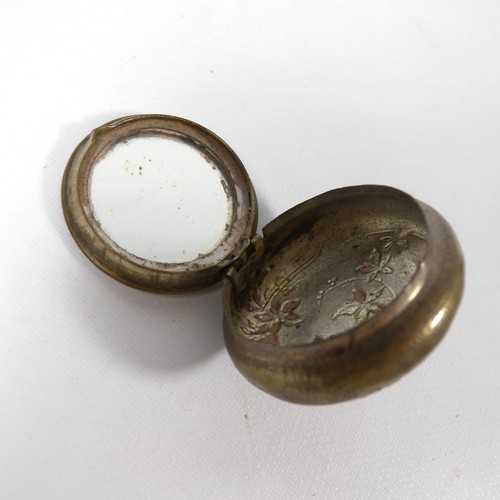 ANTICA SCATOLINA PORTA PILLOLE GIOIE STILE LIBERTY ART NOUVEAU IN OTTONE V596 - Bild 13 von 13