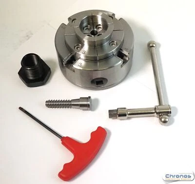 SCT 4 Jaw Geared Scroll Wood Lathe Chuck Set 95mm 1 inch x 8 TPI & 3/4 x 16 TPI