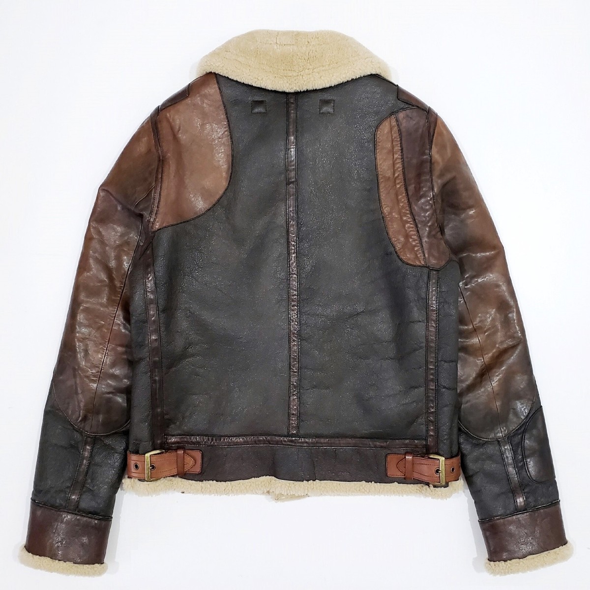 POLO RALPH LAUREN B-3 Shearling Bomber Jacket Waxed Leather