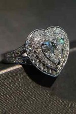 1Ct Heart Cut Lab Created Diamond Women's Engagement Ring 14K White Gold Plated