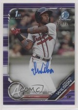 2019 Bowman Chrome Prospect Purple Refractor 229/250 Isranel Wilson Auto b9e