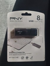 PNY 8GB USB Flash Drive Classic Attache Black New Sealed