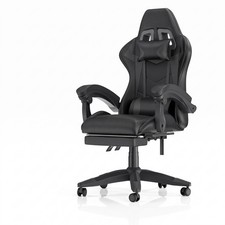 Gaming Chair Office Computer Desk Chair Ergonomic Racing Recliner with Footrest