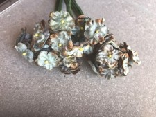 Faux Forget Me Nots Velvet Flower Picks As Is Craft Sewing Dolls Decorate