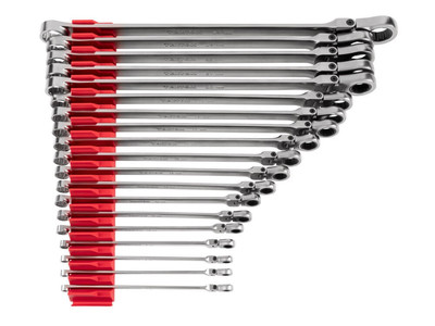 Tekton Fixed/flex Head Ratcheting Box End Wrench Set, Org, (6-24 Mm)