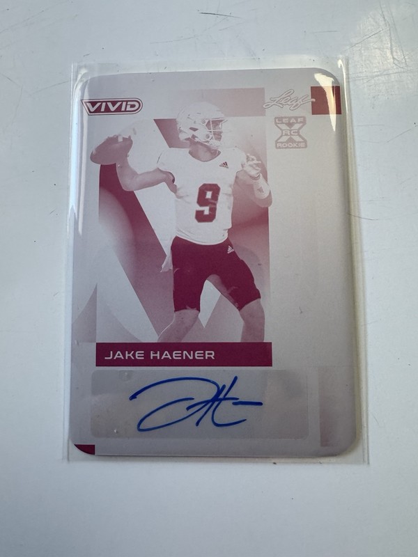 2023 Leaf Vivid BA-JH1 Jake Haener Magenta Printing Plate Auto 1/1