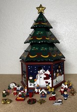 Kirkland Wooden Advent Calendar Christmas Tree and Ornaments 2005  **Incomplete