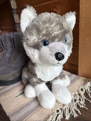 Wishpets Granite Plush Grey Husky Wolf Stuffed Animal 2015