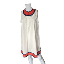 Vintage 60s Vanity Fair Night Dress Sleeveless Sheer Nylon Blue Red Size Medium