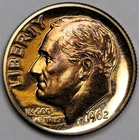 1962 GEM PROOF CAMEO 90% SILVER ROOSEVELT DIME BEAUTIFULLY TONED
