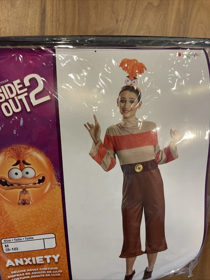 Disney/Pixar Inside Out 2 Orange ANXIETY Halloween Costume Size 8-10 Womens NEW✨ - Image 2 of 4