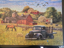 500 Piece Cobble Hill Puzzle "Summer Afternoon on the Farm" Complete