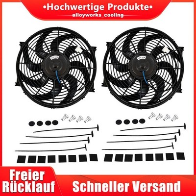2PCS 14'' 12V 90W;Elektrischen Kühlerlüfter Ziehen/Schieben Lüfter Universal.DE