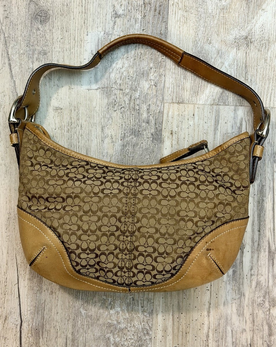 Y2K COACH 6351 Mini Signature Soho Hobo Shoulder Bag Purse Brown