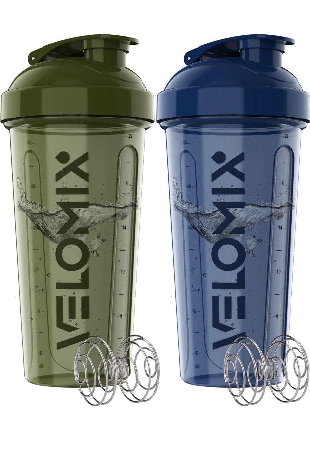 VELOMIX 4 PACK 28 oz Protein Shaker Bottle for Protein Mixes - 4x Wire Whisk
Opens in a new window o