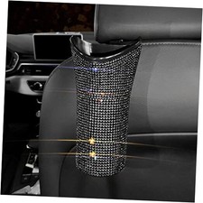 Bling Car Trash Can Rhinestones Car Trash Can for WomenGlittering Black