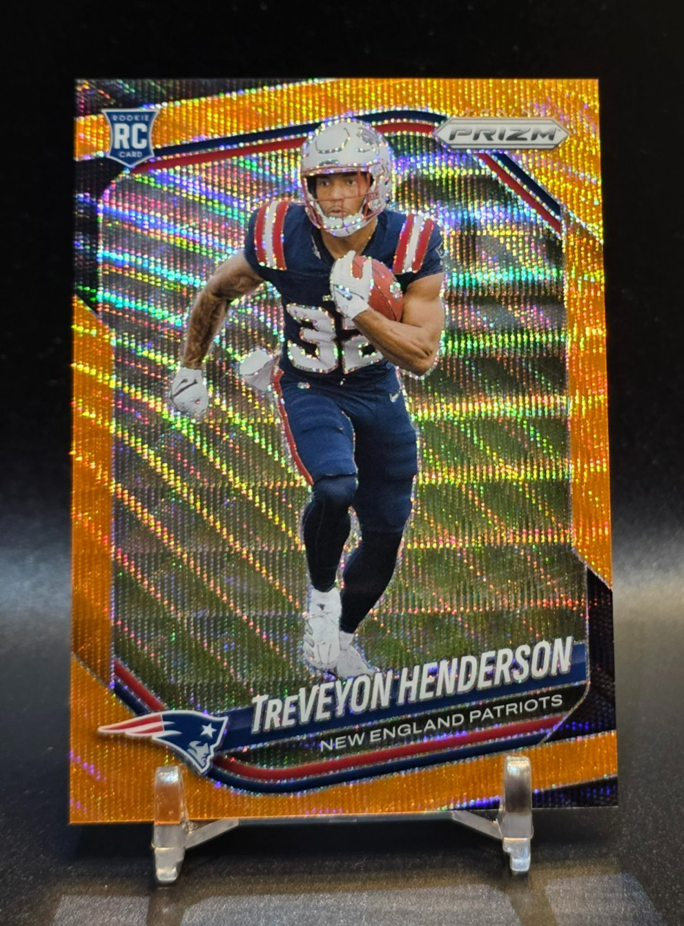 TREVEYON HENDERSON ROOKIE 2025 Panini Prizm Football #343 ORANGE WAVE PRIZM /65