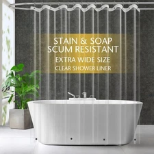 Extra Large Size PEVA Plastic Shower Curtain Liner Premium Light Weight 82" x...