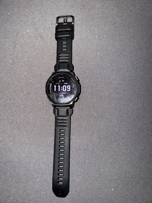 Amazfit T-Rex 3 44mm Black titanium bezel Smartwatch w/ Black Silicone Band