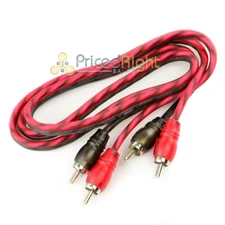 DS18 3 FT 2 Channel Twisted Premium Audio Interconnect RCA Cable DS18-RCA3FT