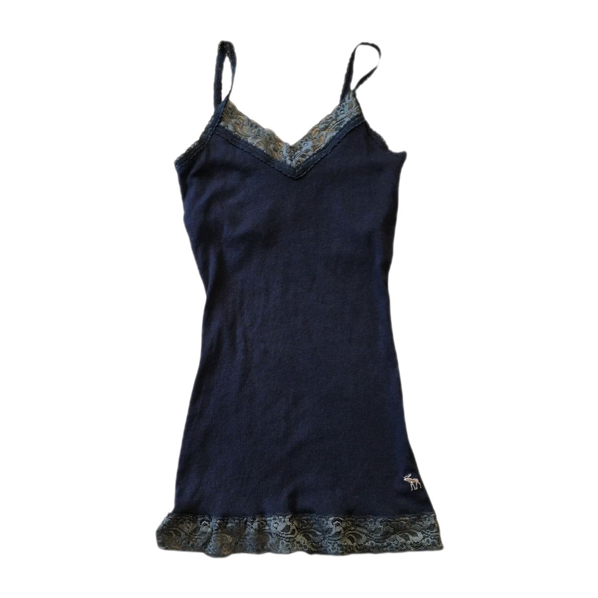 Y2K Abercrombie L Ribbed Lace Tank  Cami Fitted Bella Swan Elena Gilbert 90's