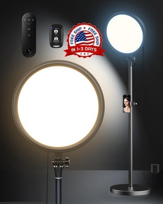 Anillo de luz para selfies de 12'' con soporte, 79'' de alto en total Soportes par