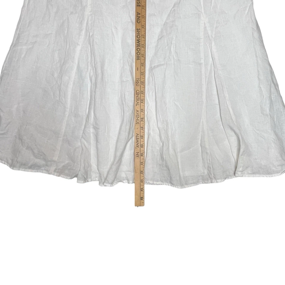 JM Collection Linen Skirt Womens 14 White Flowy Boho Cottagecore Lagenlook Lined - Image 3 of 4