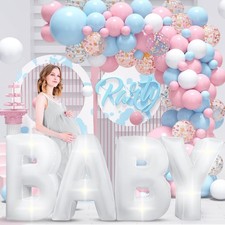 7.2FT Baby Shower Decorations Inflatable Baby Light Up Marquee Letters Decor for