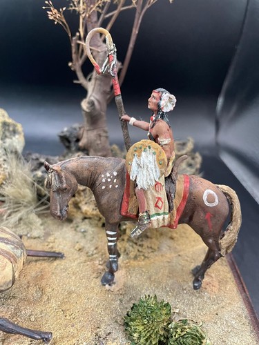Diorama: Trasporto coppia indiani delle Montagne (54mm) 30x20xH15 - Picture 2 of 4