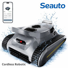 Seauto Cordless Robotic Pool Cleaner for All Pools, 180W Motor/Up to 2150 Sq. Ft