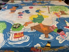Sesame Street Twin Flat Bed Sheet HTF Vintage