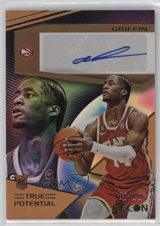 2022-23 Recon True Potential Signatures Gold 5/10 AJ Griffin Rookie Auto RC 0nr3