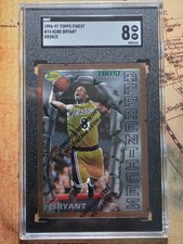 1996 Topps Finest w/ Coating #74 Kobe Bryant Lakers RC Rookie HOF PSA 8 NM-MT