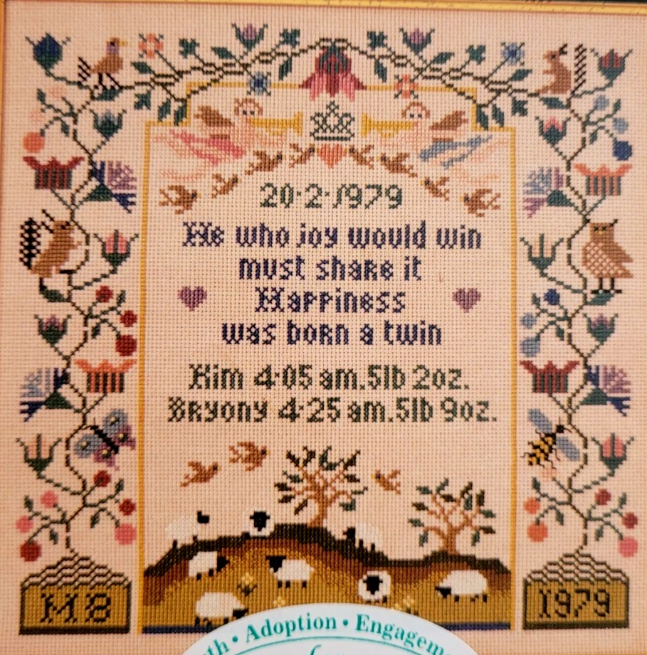 2 samplers, M Blackburn,Remember Me,The Announcement,inspired by museum samplers - Image 2 of 4