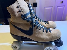Vintage Nike Tan Suede Roller Skates Swoosh Logo - Unknown size?