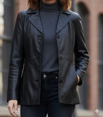 Women's Large Wilsons Leather The Leather Experts Black Leather Jacket Size