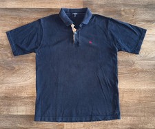 Burberry London Navy Polo Nova Check Placket Red Logo Men s Medium Y2K Preppy