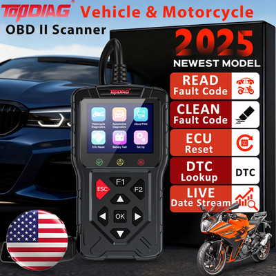 Motorcycle Vehicle OBD2 Scanner Fault Code Read Car DTC Lookup Diagnostic Tool