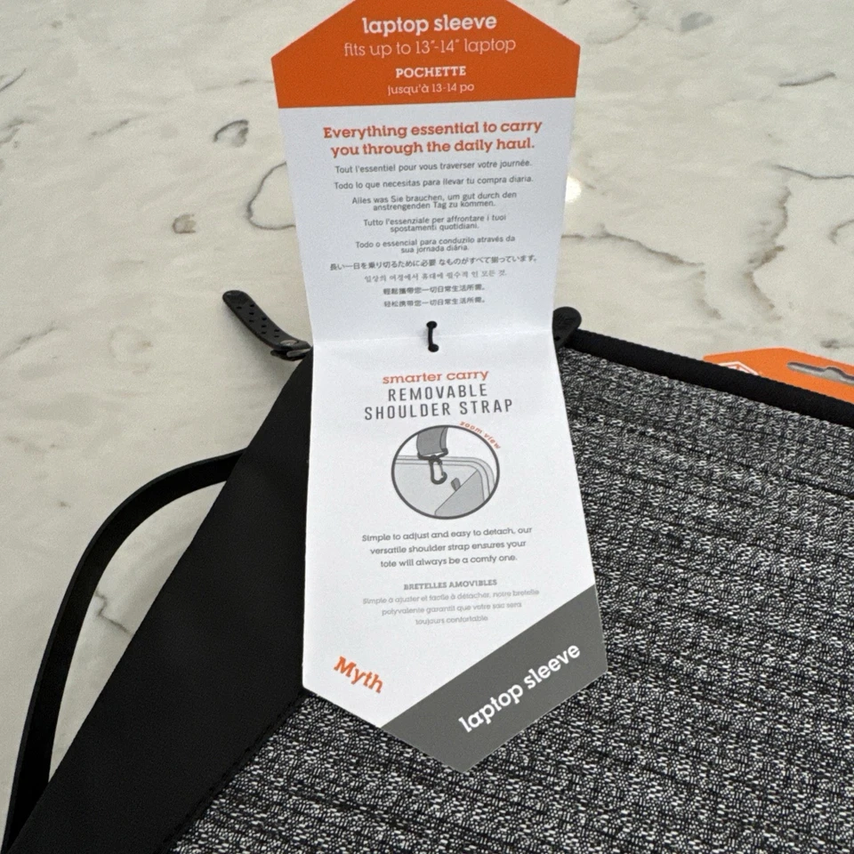 STM Myth Fleece-Lined Laptop Sleeve with Removable Strap 13" - Granite Black ... - Image 3 of 4