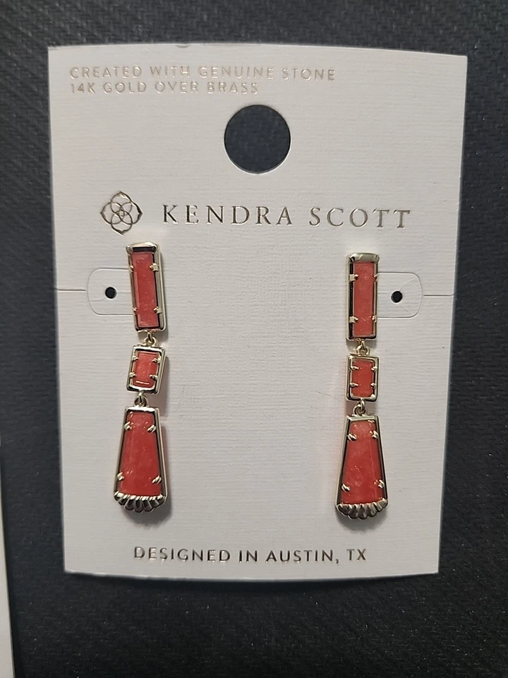 Kendra Scott x цель Ева золотой коралл магнезит камень ожерелье и серьги комплект новый - Изображение 2 из 3