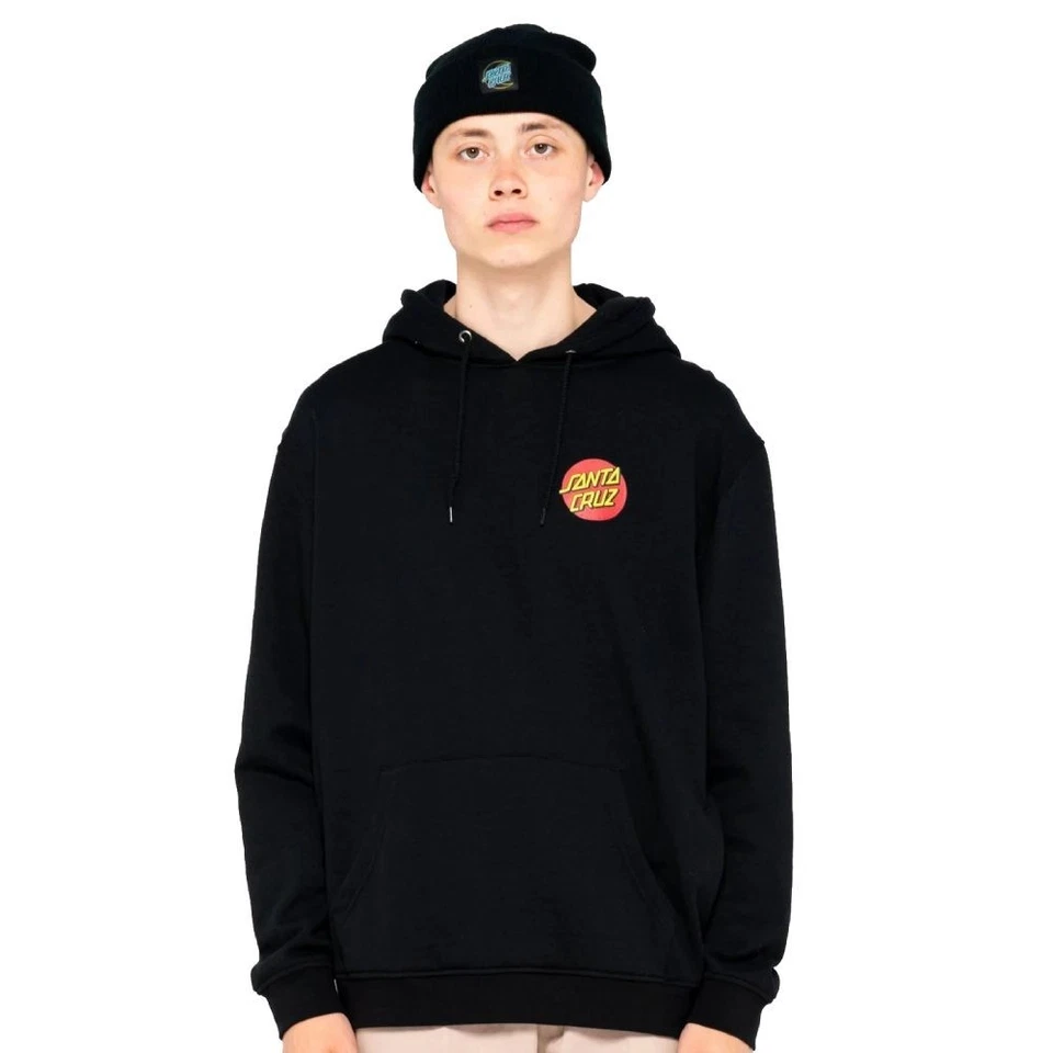 Felpa Santa Cruz Classic Dot Chest Hood Black - Felpe con Cappuccio - Imagen 3 de 4