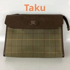 BURBERRY Burberry plaid clutch bag second bag #b87575