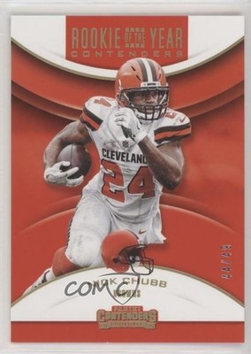 2018 Panini Contenders Rookie of the Year Gold 44/49 Nick Chubb #RYA-NC RC 02l6