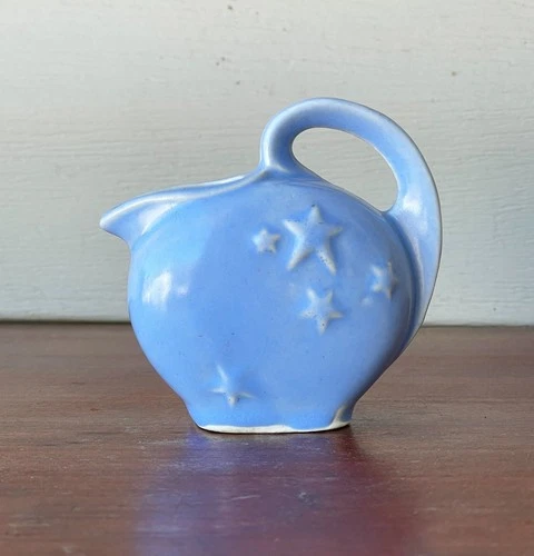 Vintage Shawnee Ceramic Mini Miniature Pitcher 2 3/4" Blue Star