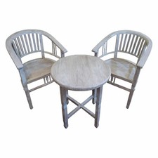Set tavolino e sedie in legno teak shabby chic