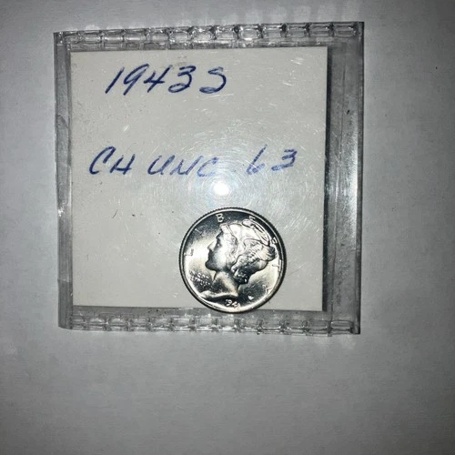 1943 S Mercury Dime ch unc 63