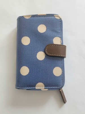 Portmonee Cath Kidson - hellblau mit weißen Polkadots