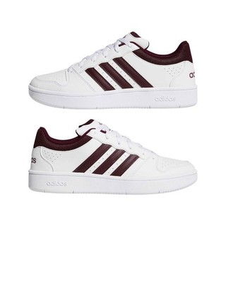  Adidas HOOPS Classic Low Herren Sneaker Schuhe Weiß Amaranth Sportswear 